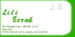 lili berak business card